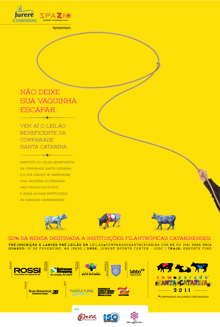 Leilão beneficente Cowparade SC