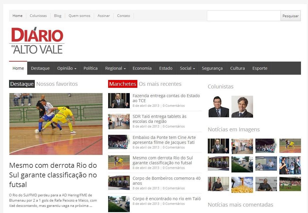 Lançamento do Projeto Jornal Diário do Alto Vale