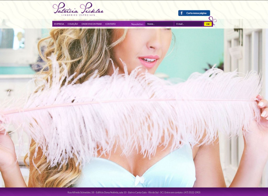 Novo Layout do site Patricia Pickler Lingeries Especiais