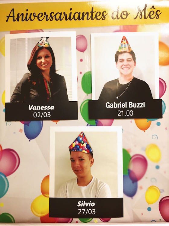 Aniversariantes de março: Vanessa, Gabriel e Silvio