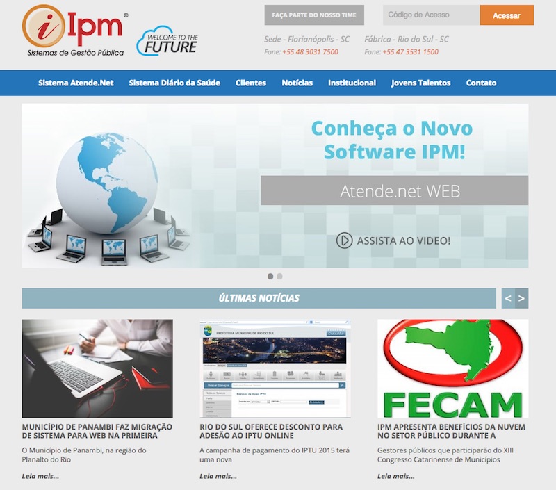 IPM Sistemas de Gestão Pública divulga novo Website