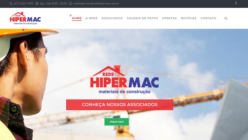 Rede de materiais de construção Rede Hipermac tem novo site.