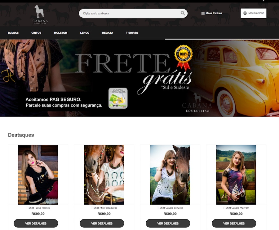 Um e-commerce de artigos para os apaixonada por cavalos