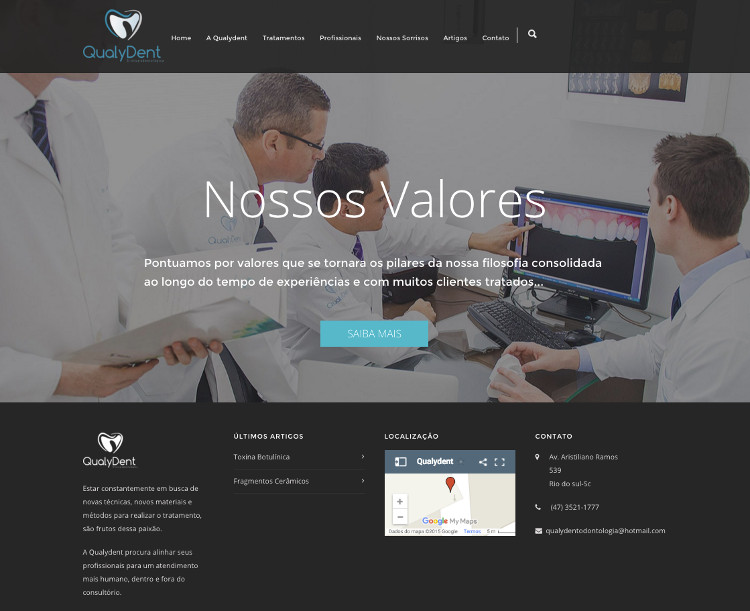 Confira o site da Clínica Qualydent