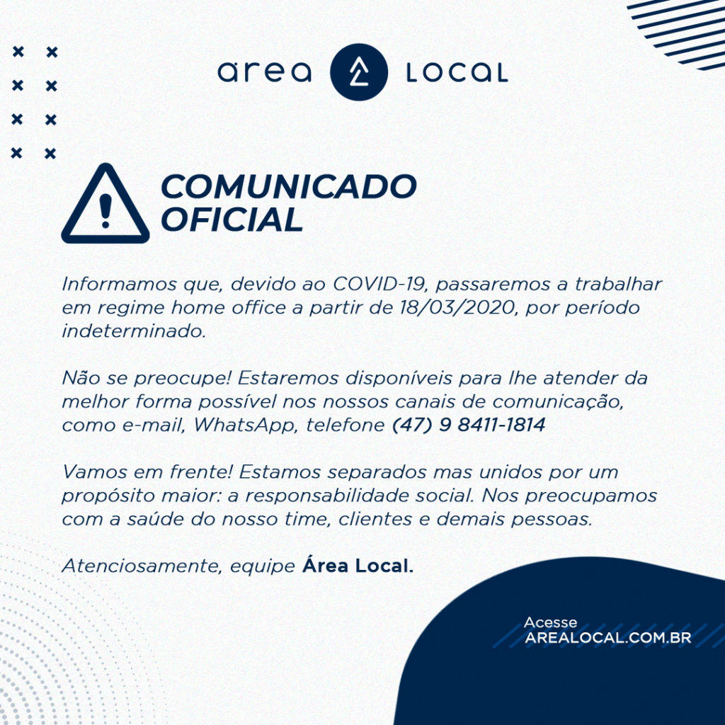 COVID-19: comunicado oficial