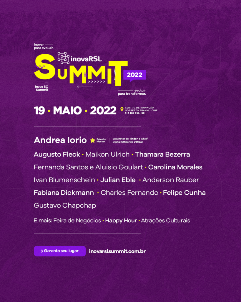 Acontece quinta-feira 19-05 InovaRSL Summit - Área Local apoia o evento.